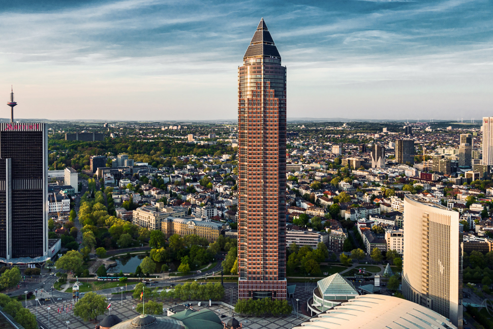 Luftbild Messeturm Frankfurt am Main