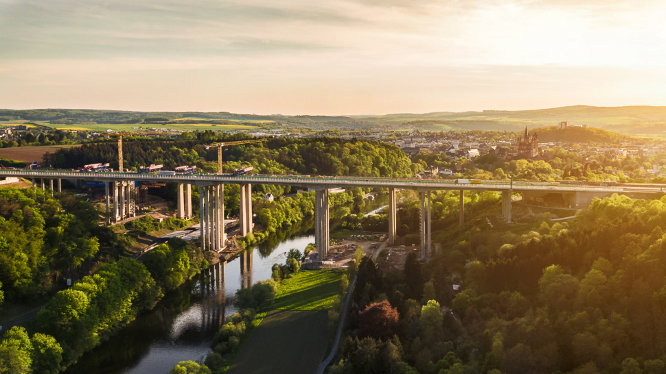 Luftbild Lahntalbrücke Limburg