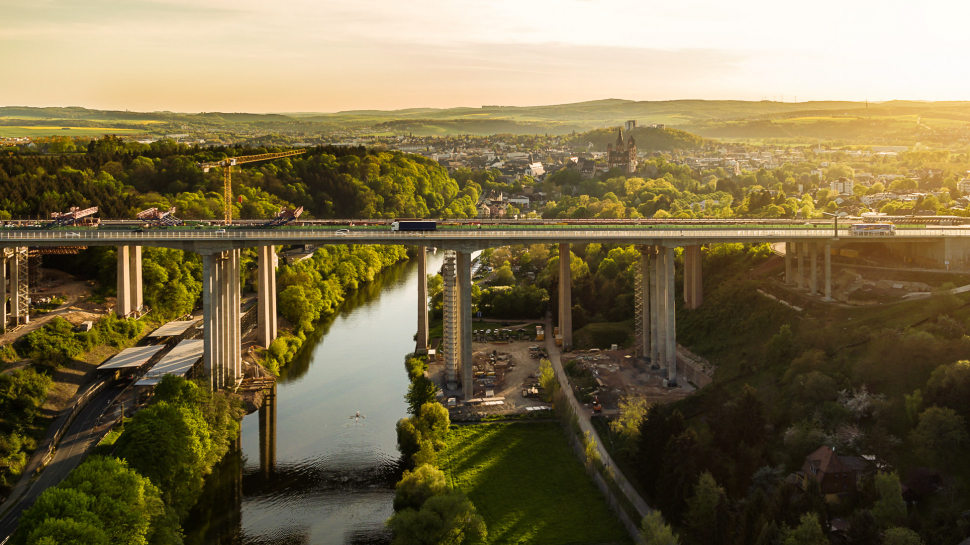 Luftbild Lahntalbrücke Limburg